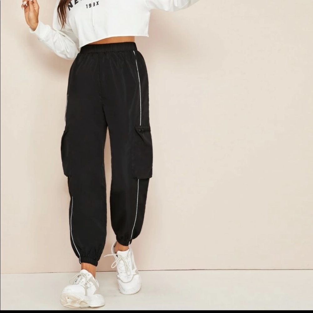 Black tracksuit joggers